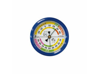 SHINWA シンワ測定 温湿度計 F-4S 生活管理 丸型 6.5cm ブルー 70516