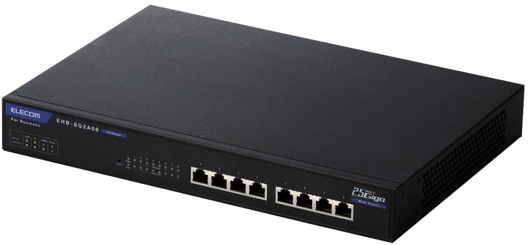 ELECOM エレコム 法人用Webスマートスイッチングハブ/MultiGigabit対応/2.5Gbps/8ポート/3年保証 EHB-SQ2A08