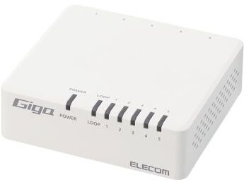 ELECOM エレコム Giga対応スイッチングHub/5ポート/プラスチック筐体/電源外付モデル/ホワイト EHC-G05PA4-W