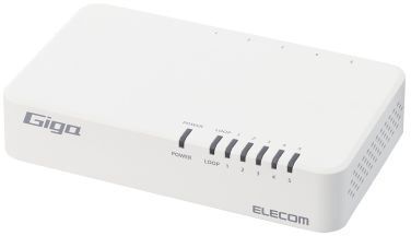 ELECOM エレコム Giga対応スイッチングHub/5ポート/磁石付き/プラスチック筐体/電源内蔵モデル/ホワイト EHC-G05PN4-JW