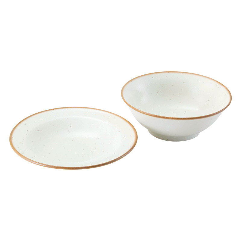 美濃焼 ビスケ ヌードルボウル&プレート白