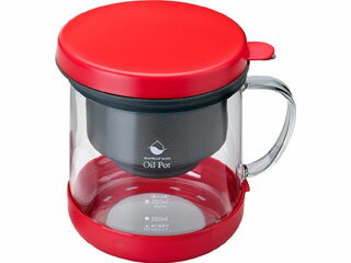 高木金属工業 耐熱ガラス製 活性炭油ろ過ポット W レッド