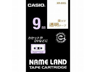 CASIO/カシオ ネームランドテープ9mm 透明 金文字 XR-9XG CASIO/カシオ ネームランドテープ9mm 透明 金文字 XR-9XG