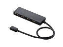 ELECOM GR USB2.0HUB/Type-C/AX4|[g/oXp[/30cmP[u/ubN U2HC-A430BBK