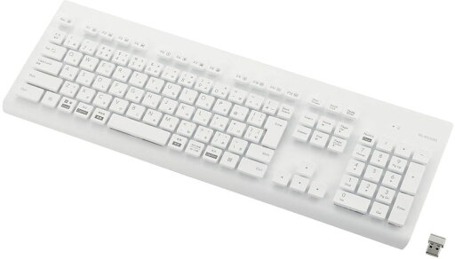 ELECOM エレコム キーボード/無線(2.4GHz)/ワイヤレス/メンブレン式/フルサイズ/洗える/抗菌/ホワイト TK-WS02DMKWH ELECOM エレコム キーボード/無線(2.4GHz)/ワイヤレス/メンブレン式/フルサイズ/洗える/抗菌/ホワイト TK-WS02DMKWH