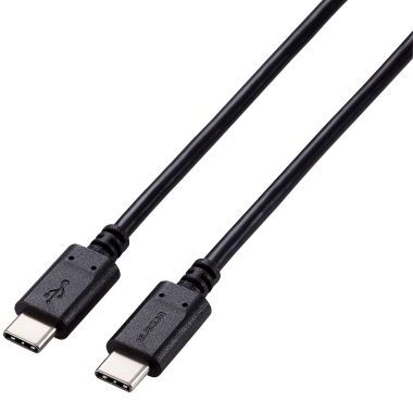 ELECOM エレコム USB2.0ケーブル/C-Cタイプ/PD対応/5A出力/100W/コンパクトコネクタ/1.0m/ブラック U2C-CC5PC10NBK