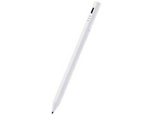 ELECOM P-TPACSTHY01WH タッチペン スタイラスペン iPad用/各種スマホ・タブレット用 2モード搭載 充電式 USB Type-C 充電 磁気吸着 ペン先1.5mm 極細 D型 ペン先交換可 ホワイト -お品- -ds