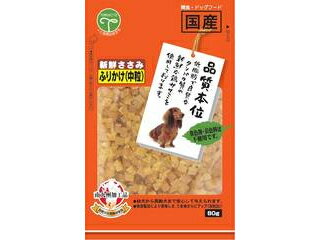 本品は新鮮なささみを使用し、大変食べやすい大きさにしており幼犬、老犬にも適したスナックです。◆◆◆原材料：鶏肉、グリセリン、プロピレングリコール、酸化防止剤(亜硫酸Na、V.C、V.E)、調味料(アミノ酸)、リン酸塩(Na)給与量：幼犬生後6ヶ月より(2〜5g)、超小型犬(5〜15g)、小型犬(15〜30g)、中型犬(30〜50g)、大型犬(50〜75g)愛犬の食べ方や習性によっては、のどに詰まらせることがありますので必ず観察しながらお与えください。その他パッケージ記載の与え方を参照願います。 商品情報 保証成分粗たん白質40.0％以上、粗脂肪1.5％以上、粗繊維1.0％以下、粗灰分3.0％以下、水分30.0％以下エネルギー250Kcal/100g賞味期限製造から12ヶ月製造及び原産国日本 250140000