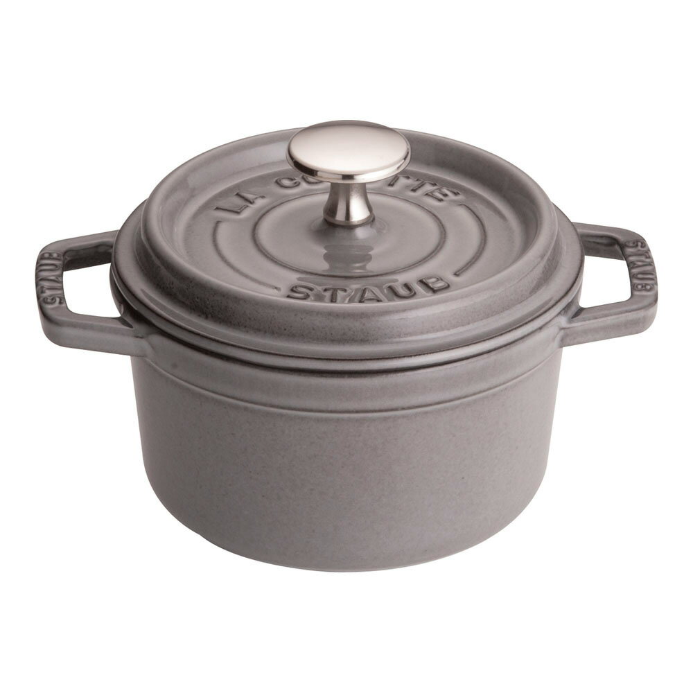 ストウブ ピコ・ココット staub ストウブ 〔ホーロー鍋〕 RST4733 ピコ・ココット ラウンド (14cm)/グレー プロユース（業務用）として販売されている国内正規販売ルートの商品です。家庭用に付属されている生涯保証書（シリアルナンバー）は付属されておりません。予めご了承ください。