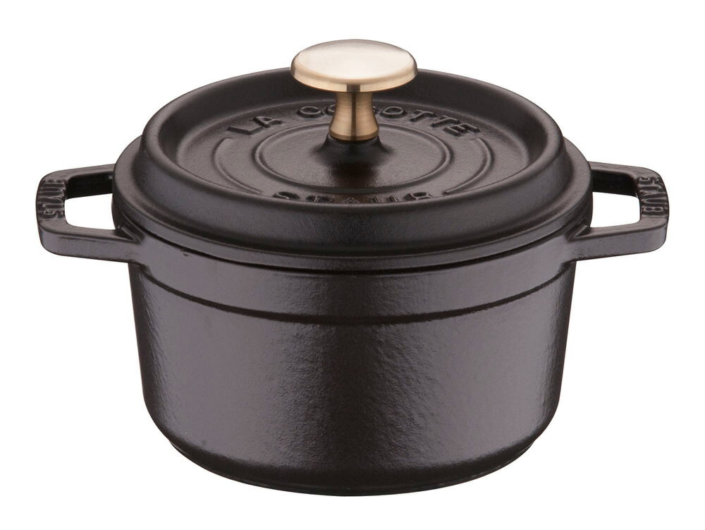 ピコ・ココット staub ストウブ ホーロー鍋　RST3403 ピコ・ココット ラウンド (14cm)/ブラック プロユース（業務用）として販売されている国内正規販売ルートの商品です。家庭用に付属されている生涯保証書（シリアルナンバー）は付属されておりません。予めご了承ください。