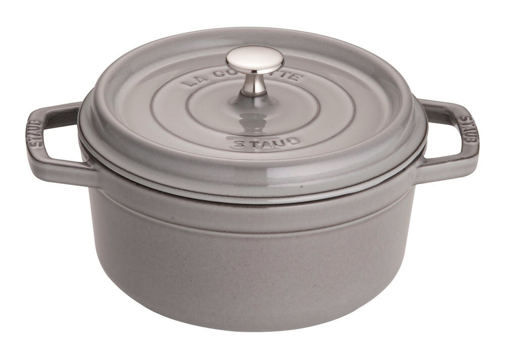 ピコ・ココット staub ストウブ ホーロー鍋 RST4737 ピコ・ココット ラウンド (22cm)/グレー プロユース（業務用）として販売されている国内正規販売ルートの商品です。家庭用に付属されている生涯保証書（シリアルナンバー）は付属されておりません。予めご了承ください。