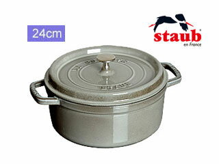 ピコ・ココット staub ストウブ ホーロー鍋 RST4738 ピコ・ココット ラウンド (24cm)/グレー プロユース（業務用）として販売されている国内正規販売ルートの商品です。家庭用に付属されている生涯保証書（シリアルナンバー）は付属されておりません。予めご了承ください。