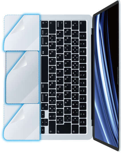 ELECOM エレコム MacBookAir(2022)13.6インチ用プロテクターフィルム/抗菌/トラックパッド保護/クリア PKT-MBA1322