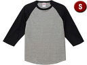 United Athle/ユナイテッドアスレ 5.6オンス ラグラン 3/4スリーブ Tシャツ Sサイズ (グレー/ブラック) 504501-3202