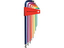 PB SWISS TOOLS/スイスツールズ ボール付ロング六角棒レンチセット(レインボー)(パックナシ 212LH-10RB