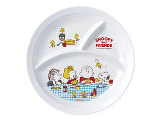 THREELINE スリーライン メラミンお子様食器「スヌーピー」 3ッ切ランチ皿