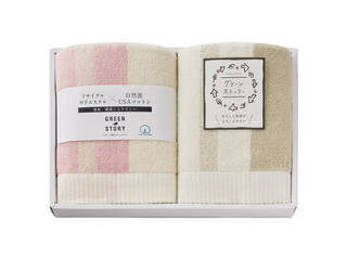 グリーンストーリー フェイスタオル2P（再生PET） G-30100
