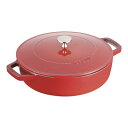 staub ストウブ ストウブ ピコ・ココット ブレイザーソテーパン 26cm チェリー 40506-544 プロユース(業務用)として販売されている国内正規販売ルートの商品です。家庭用に付属されている生涯保証書(シリアルナンバー)は付属されておりません。予めご了承くださ