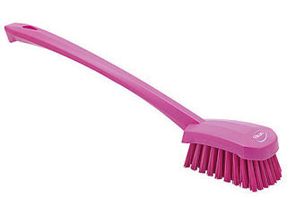 Vikan ヴァイカン 長柄ハンドル付ブラシ　ハード／4186　ピンク