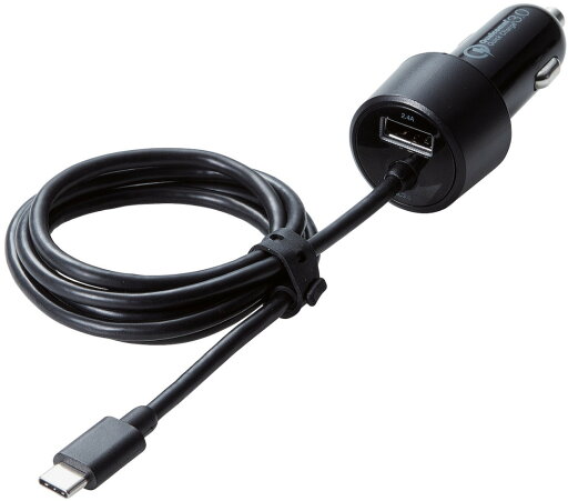 ELECOM エレコム シガーチャージャー/TypeC QuickCharge3.0/1USBポート/2.4A/ブラック MPA-CCCQ03BK ELECOM エレコム シガーチャージャー/TypeC QuickCharge3.0/1USBポート/2.4A/ブラック MPA-CCCQ03BK