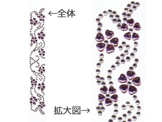 ARTE アルテ ラインストーンボーダー　フラワーB(クリアパープル) MR-9086　シートサイズ(H255×W38mm) ..