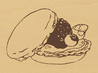 ARTE アルテ ウッドスタンプ B 柄：マカロン WS-B-06 【スタンプ】【はんこ】【手作り】【デコレーション】【message】【card】