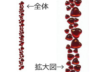 ARTE アルテ ラインストーンボーダー　ハート(レッド) MR-9010　シートサイズ(H255×W38mm) 1個入 【dec..