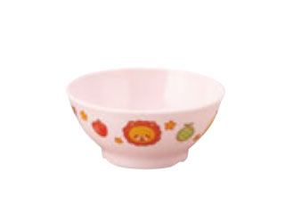 AZUMI アヅミ産業 メラミン子供食器 みんなともだち。飯碗 YMB-1 ピンク