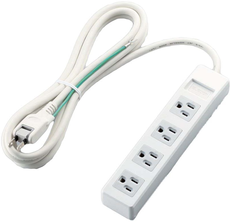 ELECOM エレコム 3pinプラグ対応 マグネット付 4口 2.5m ホワイト T-T1B-3425WH