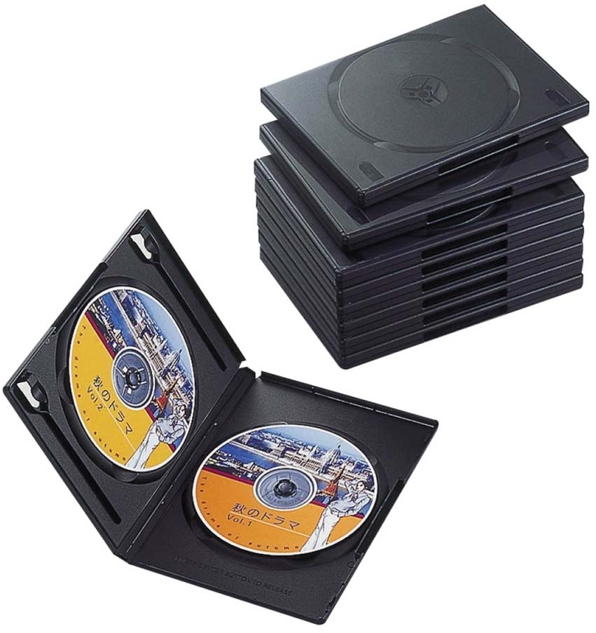 ELECOM エレコム DVDトールケース 2枚収納タイプ 10枚セット ブラック CCD-DVD06BK