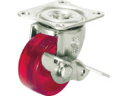 YUEI CASTER ユーエイ スケルトンキャスター自在車S付 38径ポリカーボネート車輪(赤) G-38PCS-R(4)