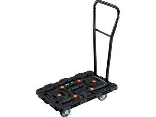 TRUSCO トラスコ中山 連結式樹脂製平台車 ビートル 700X450 自在3輪 内2輪ストッパー付 脱着式ハンドル付 BT700J3S2H-E100