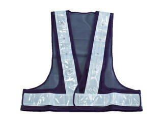 TRUSCO/トラスコ中山 赤青交互点滅LED付安全ベスト 紺/シルバー反射 TLWH-RB