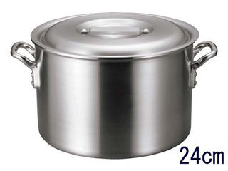 EBM 江部松商事 アルミ　バリックス　半寸胴鍋（磨き仕上げ）24cm