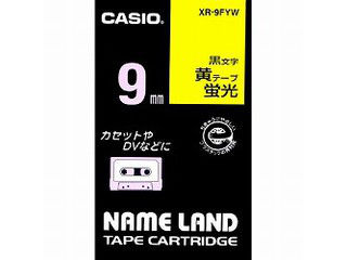 CASIO/カシオ ネームランドテープ9mm 蛍光黄 XR-9FYW