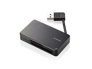 ELECOM エレコム 【3個セット】 エレコム USB3.0対応メモリカードリーダー/ケーブル収納型タイプ MR3-K303BKX3 1