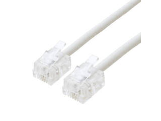 ミヨシ ミヨシ 電話用モジュラーコード 6極2芯 白 1m DC-201/WH