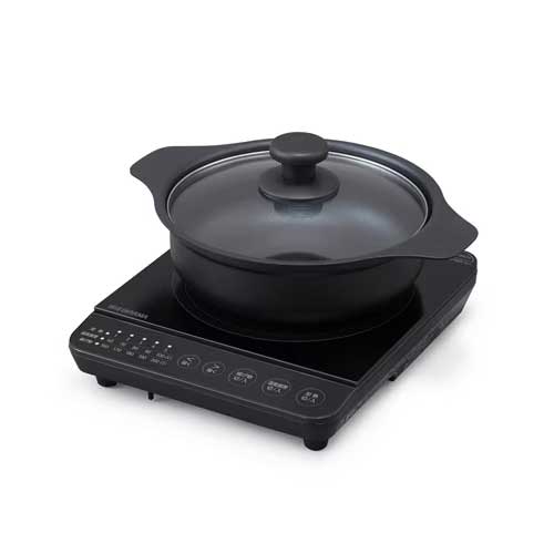 IRIS OHYAMA アイリスオーヤマ IHKP-T39220-B IHコンロ1000W鍋セット ブラック