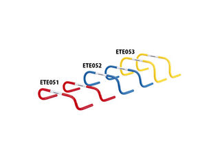 リターンハードル15（5台組）/ETE051//倒れても起き上がる構造●サイズ（cm）：幅約_50_x奥行約_25_x高さ約_15●自重：約_590_g_/_台 商品情報 メーカー品番ETE051__仕様1●材質_/_本体：塩化ビニール、キャップ：ポリエチレン、内蔵錘：スチール仕様2●5台1組 ETE051　