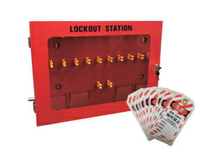 SAFERUN/セーフラン安全用品 ロックアウトステーション管理ボックス 吊タグ(操作禁止)20枚付属セット J2435ST