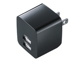 サンワサプライ USB充電器(2ポート・合計2.4A・ブラック) ACA-IP44BK
