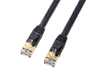 サンワサプライ カテゴリ7フラットLANケーブル 2m ブラック KB-FL7-02BKN