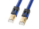 サンワサプライ カテゴリ7A LANケーブル ブルー 0.4m KB-T7A-004BL(2)