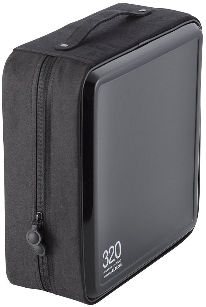 ELECOM エレコム CD/DVDケース/セミハード/ファスナー付/320枚入/ブラック CCD-H320BK