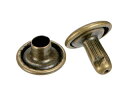 TRUSCO トラスコ中山 大カシメ スチール 金ブロンズメッキ 9mm 足長11.5mm 30組入 (ブリスターパック入) P-THP-CG11.5