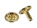 TRUSCO トラスコ中山 特大カシメ スチール 真鍮メッキ 13mm 20組入 (ブリスターパック入) P-THP-TCB