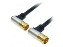 HORIC HORIC ホーリック アンテナケーブル 2m ブラック アルミヘッド 両側L字差込式コネクタ AC20-678BK(2)