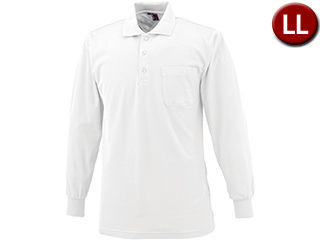 chusan 中国産業 長袖ポロシャツ LLサイズ 白 1330-18-LL