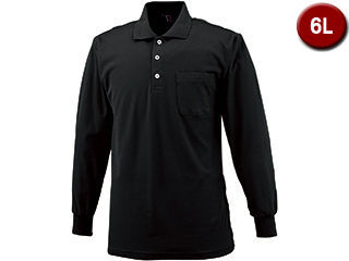 chusan 中国産業 長袖ポロシャツ 6Lサイズ 黒 1330-19-6L