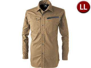 chusan 中国産業 ドビー長袖シャツ LLサイズ カーキ 2901-08-LL